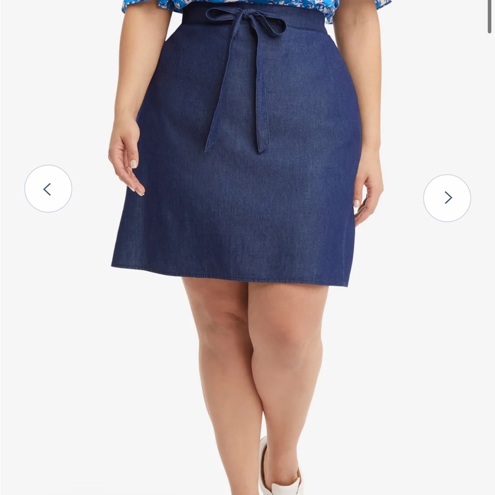 NWT Tie Waist Draper James Dark Chambray Skirt